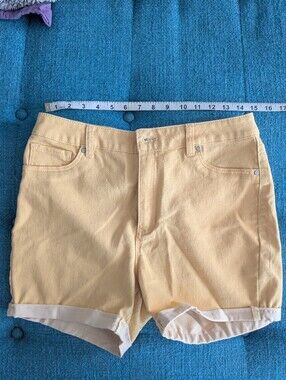 Light Yellow Stretchy Jean Shorts